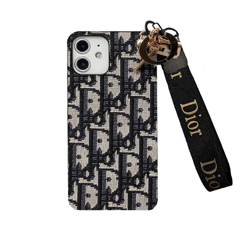 CD IPHONE CASE WITH STRAP BLACK