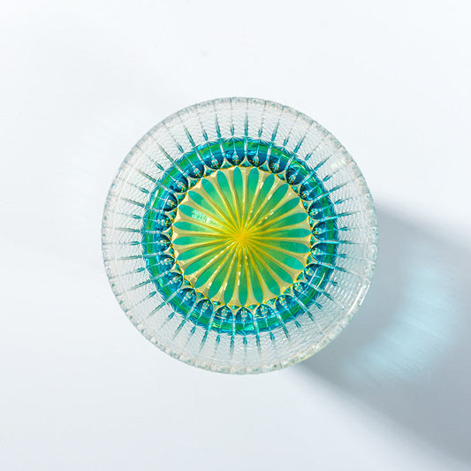 Kirikoya™ Blue Wheat Awn Edo Kiriko Glass Cup