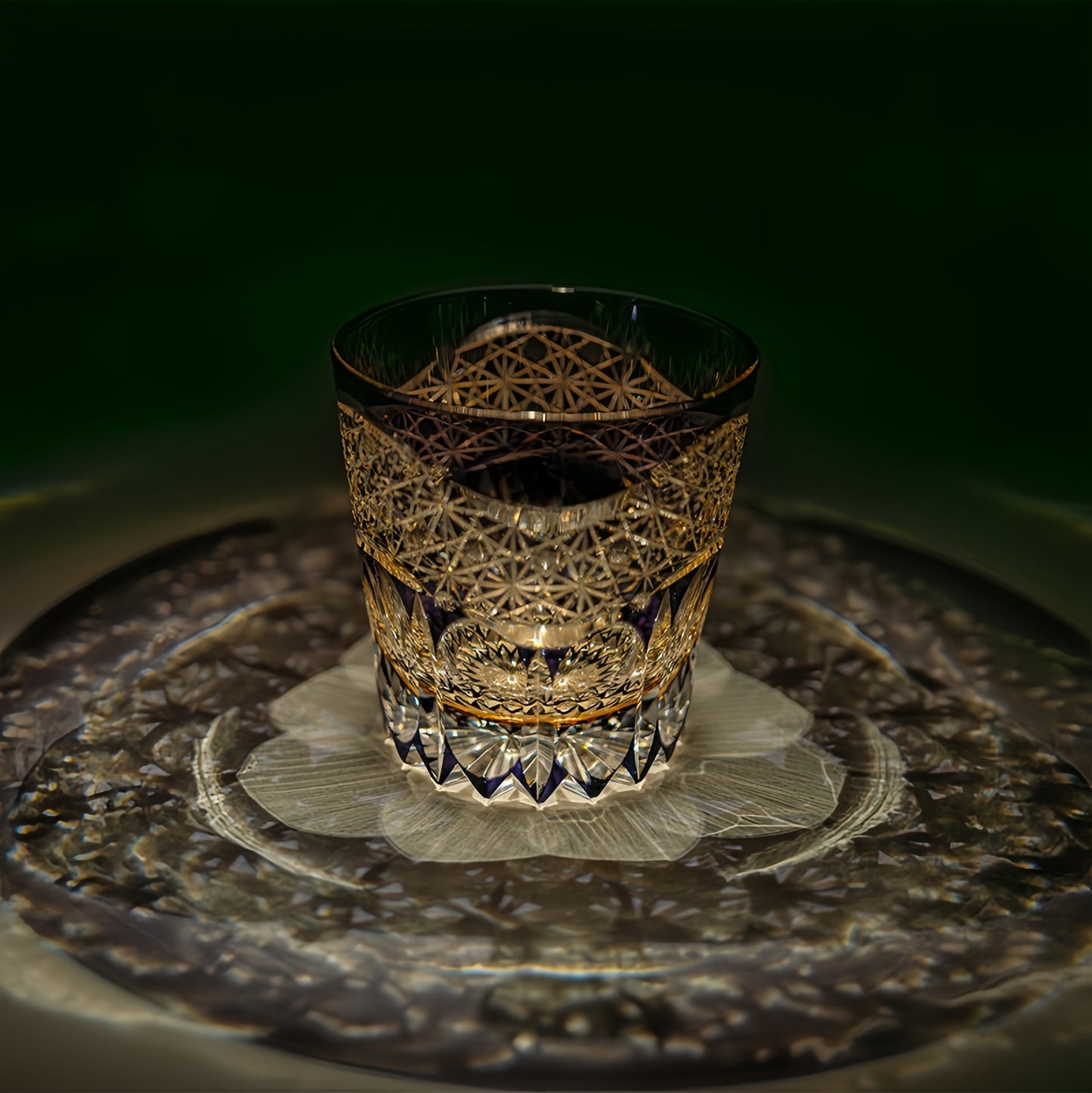 Kirikoya™ Purple Aurora Edo Kiriko Crystal Glass Cup