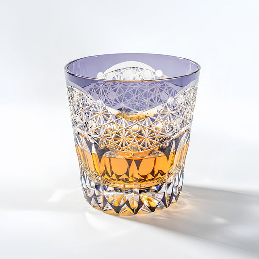 Kirikoya™ Purple Aurora Edo Kiriko Crystal Glass Cup
