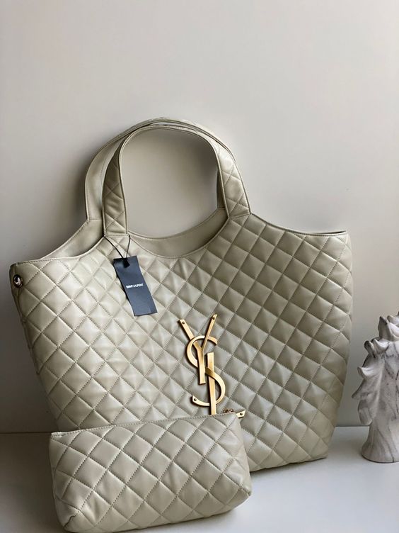 SAINT LAURENT Icare extra large embellished quilted leather tote Handbag