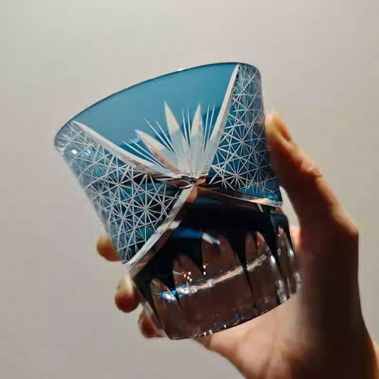 Kirikoya™ Vianasa's Heart of the Ocean Edo Kiriko Glass Cup