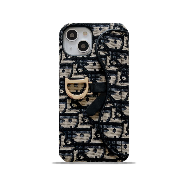 CD IPHONE CASE WITH CARD HOLDER BLACK