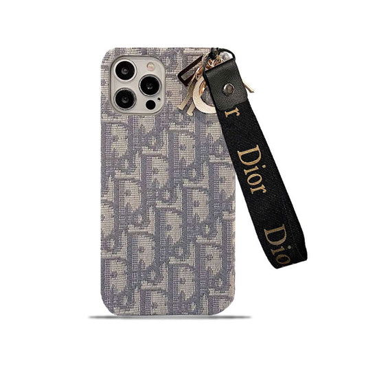 CD IPHONE CASE WITH STRAP GRAY