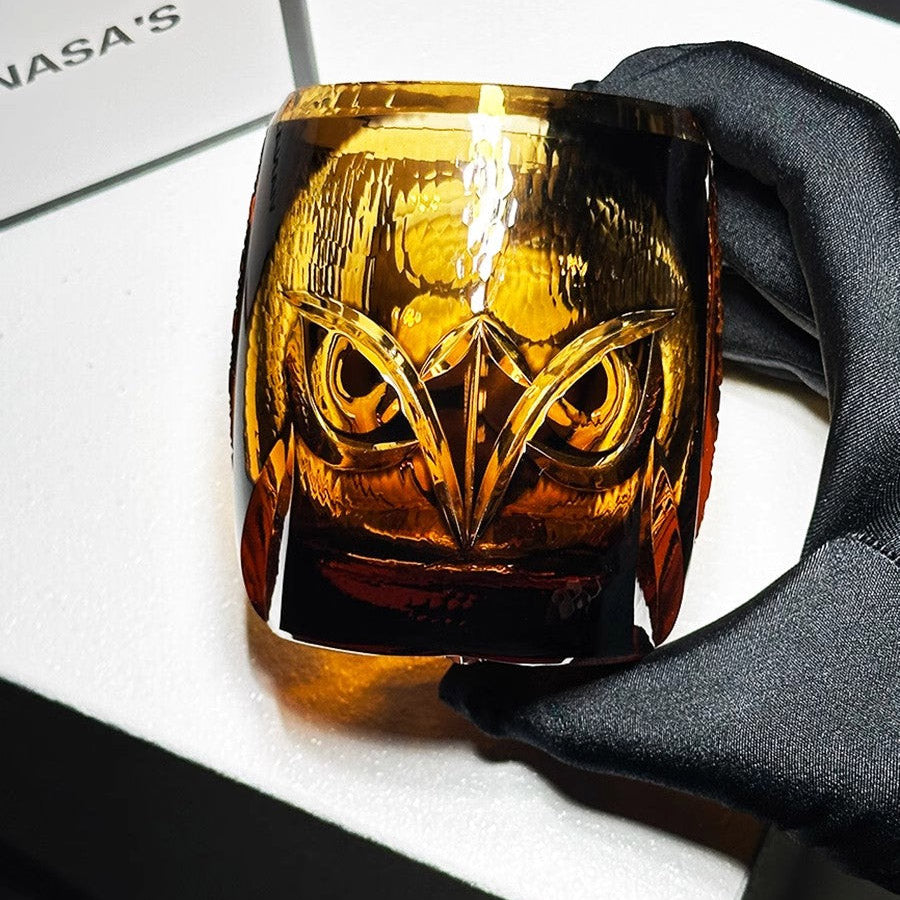 Kirikoya™ Owl Whiskey Edo Kiriko Glass Cup