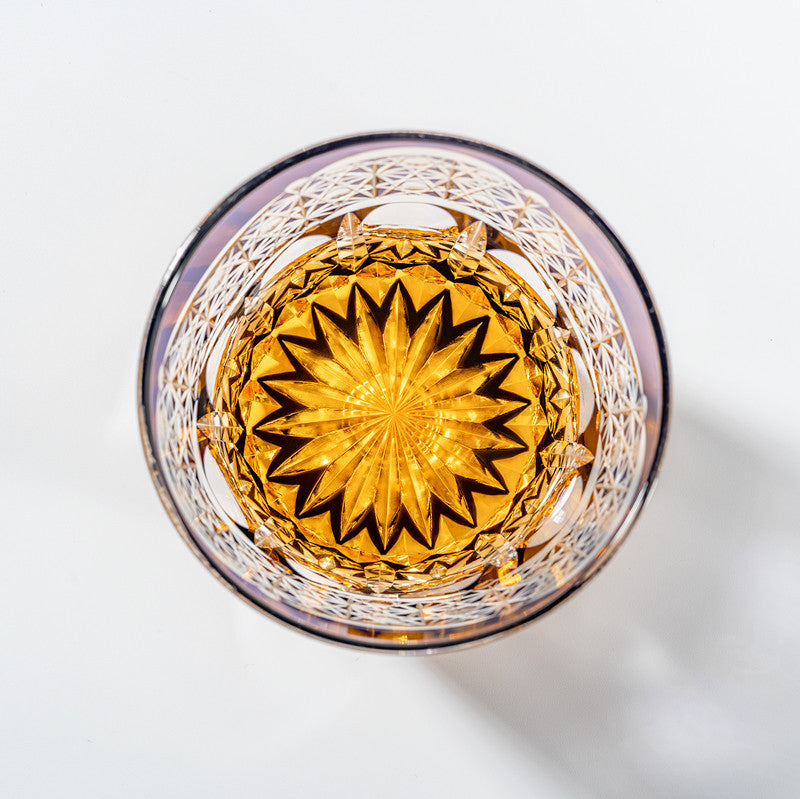 Kirikoya™ Purple Aurora Edo Kiriko Crystal Glass Cup