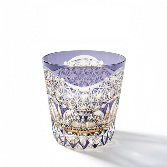 Kirikoya™ Purple Aurora Edo Kiriko Crystal Glass Cup