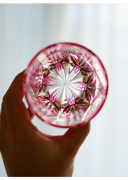 Kirikoya™ Roselle Edo Kiriko Glass Cup