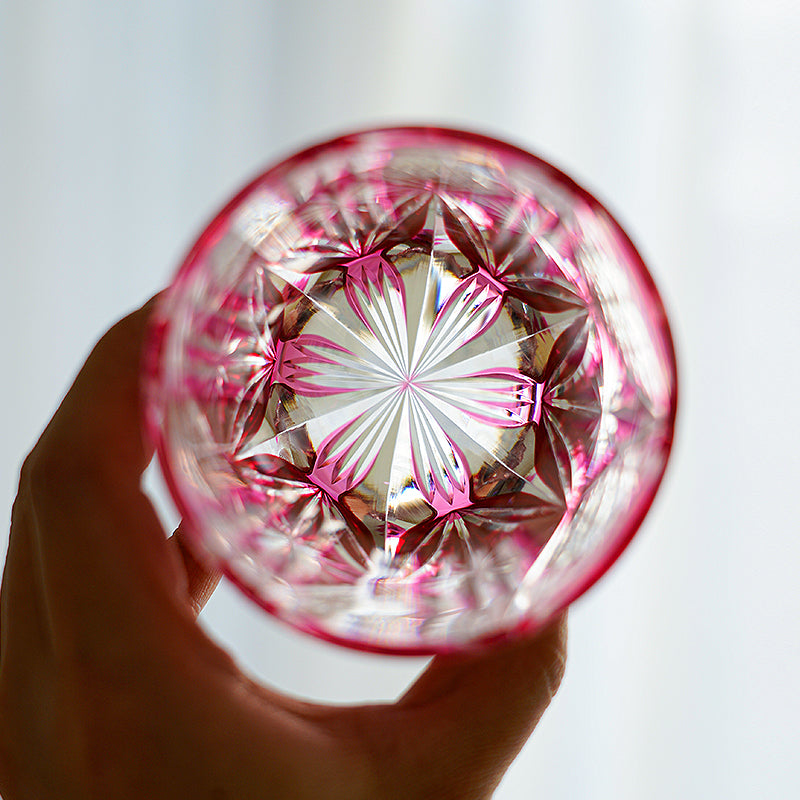 Kirikoya™ Roselle Edo Kiriko Glass Cup