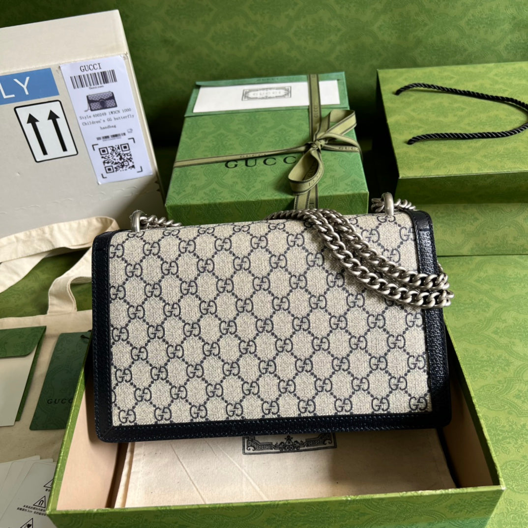 Gucci Dionysus GG Supreme Beige and Blue - 28x18x9cm