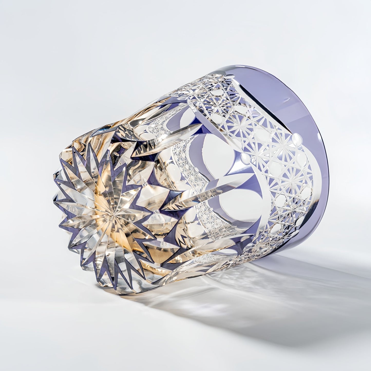 Kirikoya™ Purple Aurora Edo Kiriko Crystal Glass Cup