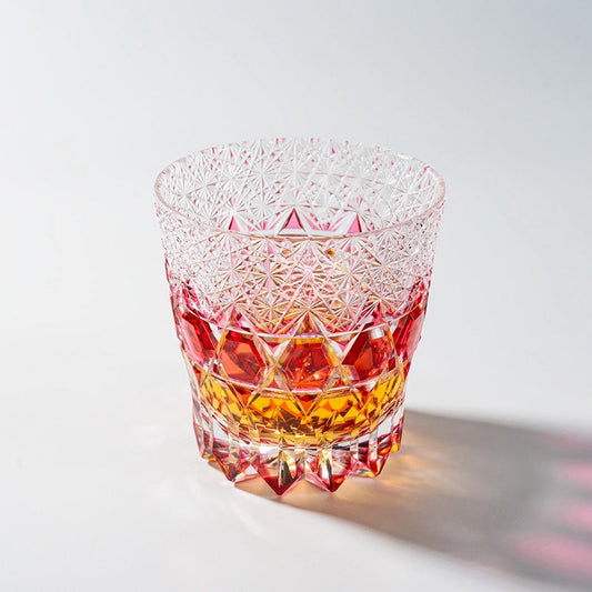 Kirikoya™ Pink Prism Edo Kiriko Glass Cup
