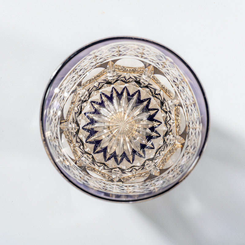 Kirikoya™ Purple Aurora Edo Kiriko Crystal Glass Cup