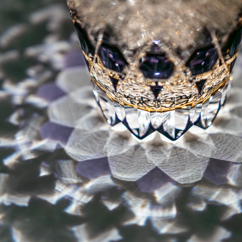 Kirikoya™ Purple Prism Edo Kiriko Glass Cup