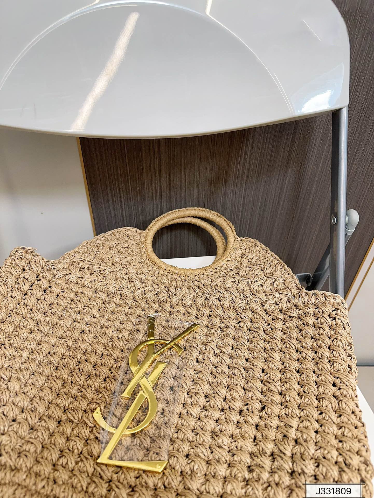 YSL SAINT LAURENT Summer Raffia Tote Bag 41x37cm