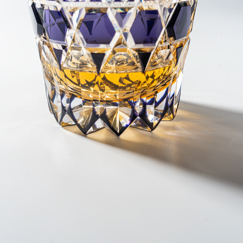 Kirikoya™ Purple Prism Edo Kiriko Glass Cup