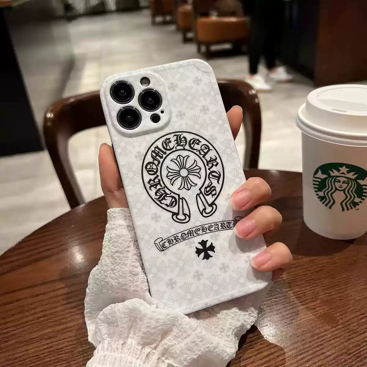 CHROME HEARTS WHITE IPHONE CASE