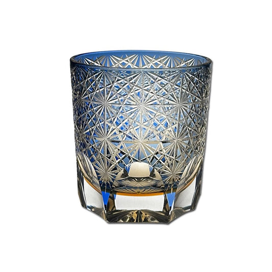 Kirikoya™ Blue Daisy Edo Kiriko Glass Cup